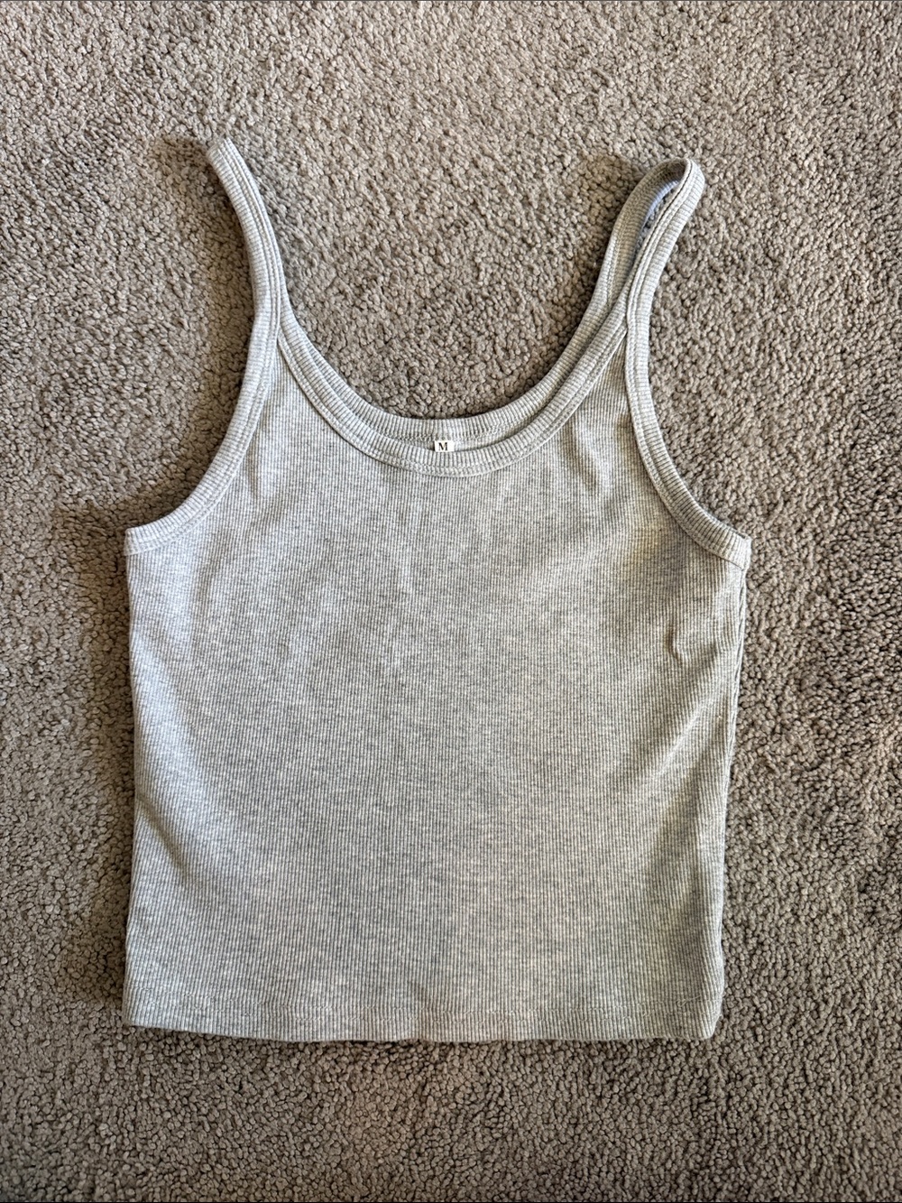 Classic Ribbed Tank Top - Light Gray